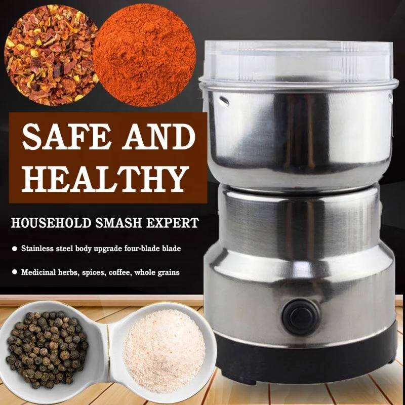 Electric Coffee Grinder Kitchen Grain Nuts Beans Spice Grinder Multifunctional Household Small Stainless Steel Coffee Machine