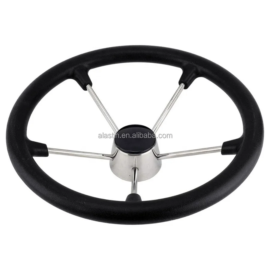 Hot Marine Accessories 316 Stainless Steel Steering Wheel Pu Foam With 5 Wheels