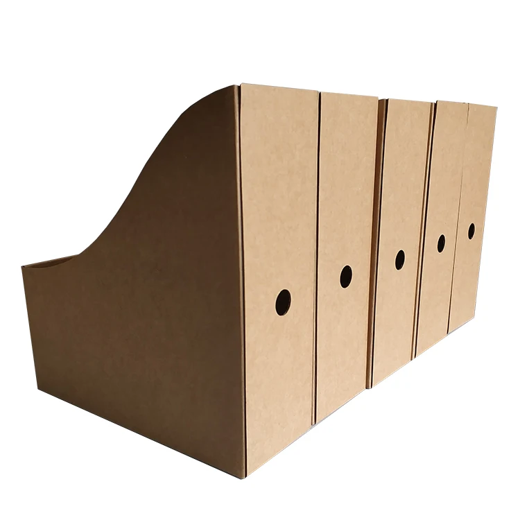 Recycled kraft cardboard magazine Holder Desk Storage Organizer