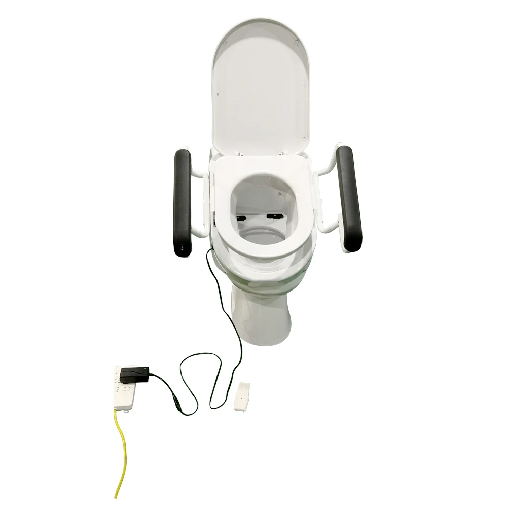 
2020 new design D shape electric freestanding toilet seat handrail helper lift with motor for elderly handicap disabled person 