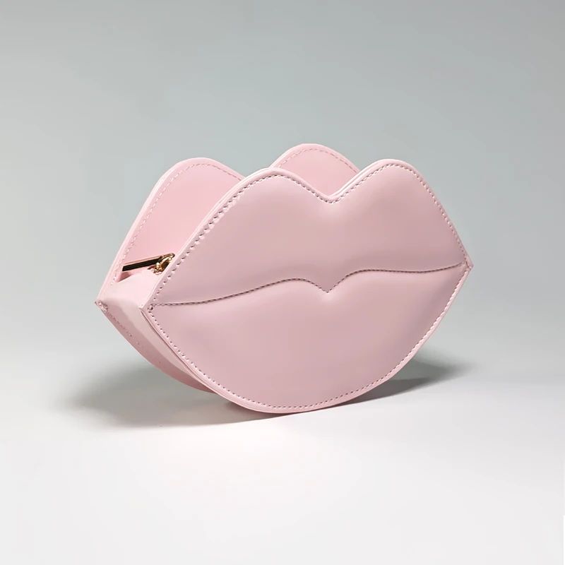 Fashion trending lip shaped cosmetic bag