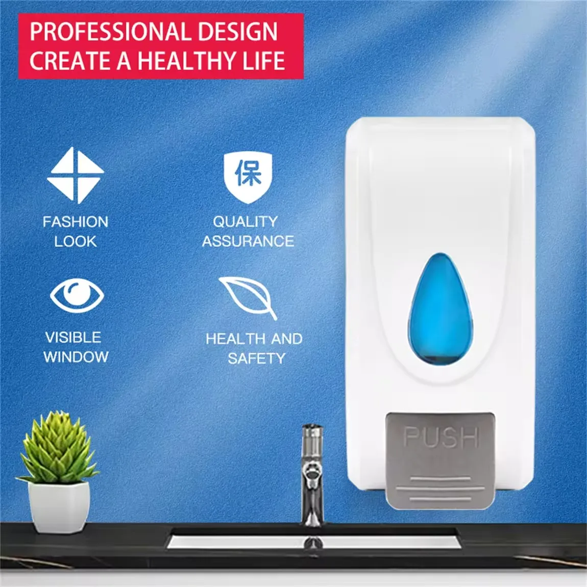 Wall mounted 1000ml hotel foam soap dispenser