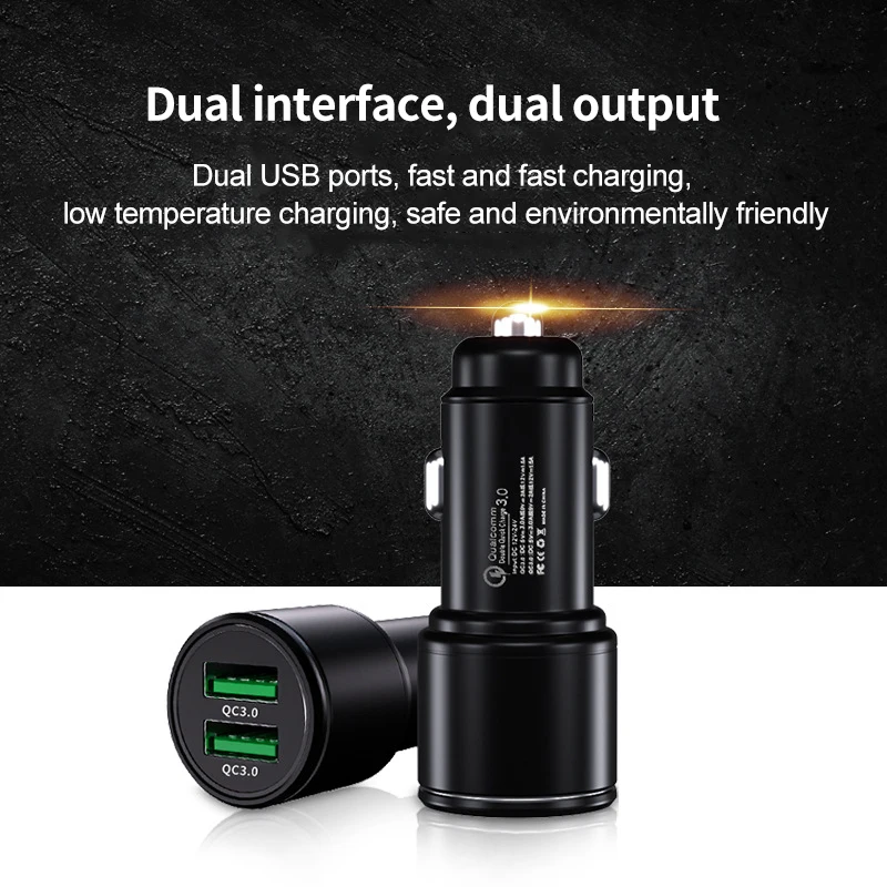  Многофункциональное автомобильное зарядное устройство с двумя USB-портами 2 4 А автомобильные зарядные устройства быстрая зарядка мобильного телефона используемый в автомобиле из алюминиевого