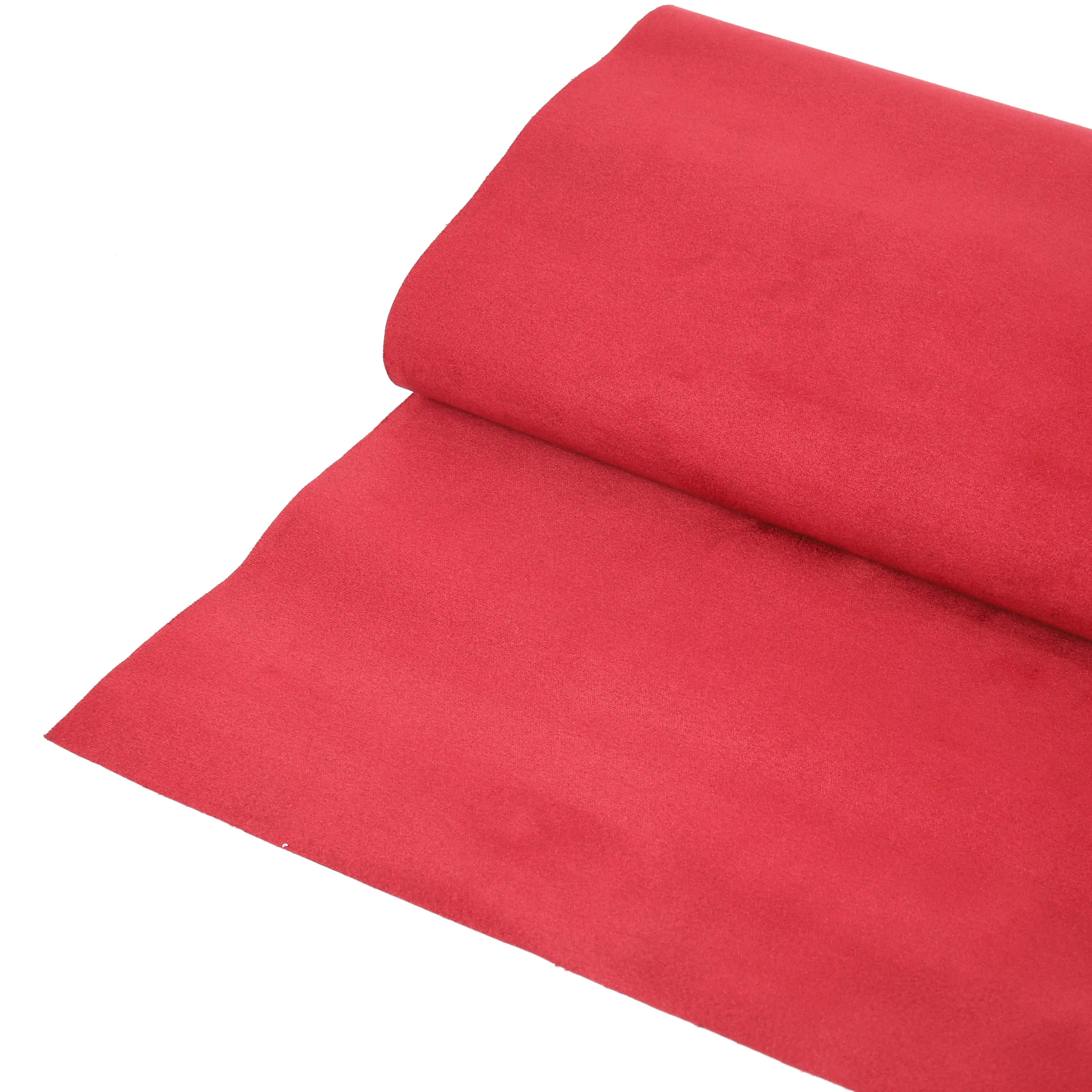 High soft self adhesive Red suede fabric Alcantara car interior vinyl sticker long piles velvet wrapping film at best quality