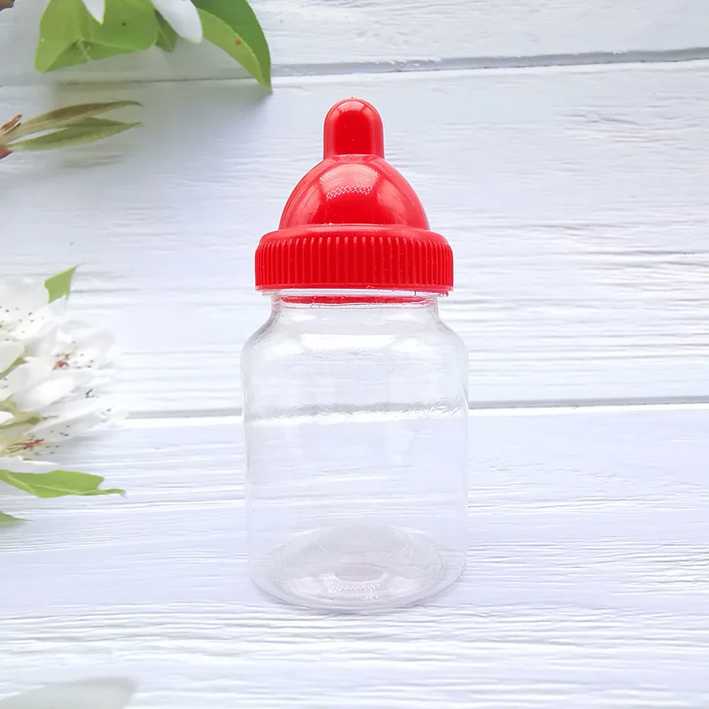 Hot Selling Plastic Baby bottle Mini Baby Shower Dragees Container Candy box Birthday Baptism Party Favor Decor