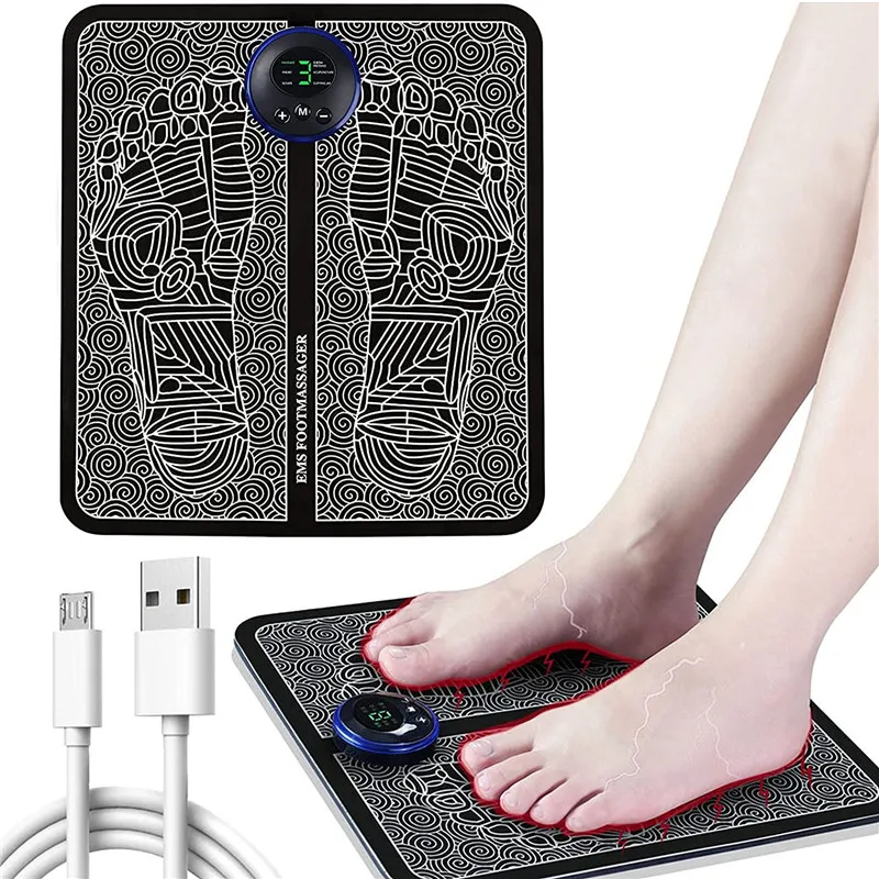 Электрический массажный коврик для ног с зарядкой от USB EMS импульсный Вибрационный массажер домашнего