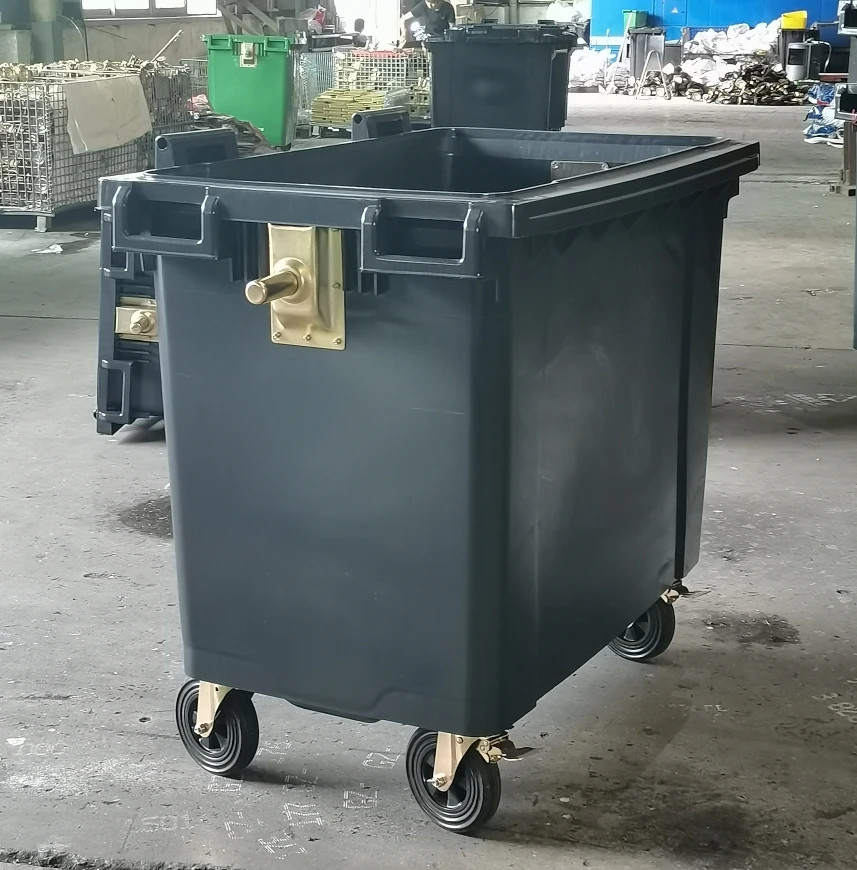 Large Outdoor 660L Public Mobile Wheelie Waste Bin Plastic Street Dustbin with Lid for Garbage Container Service Equipment