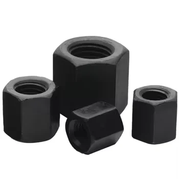 Гр 8 класс 12 9 C1010 C 1045 сталь ASTM SCM435 черный оксид UNC UNF резьба Тяжелая Шестигранная гайка DIN 6330