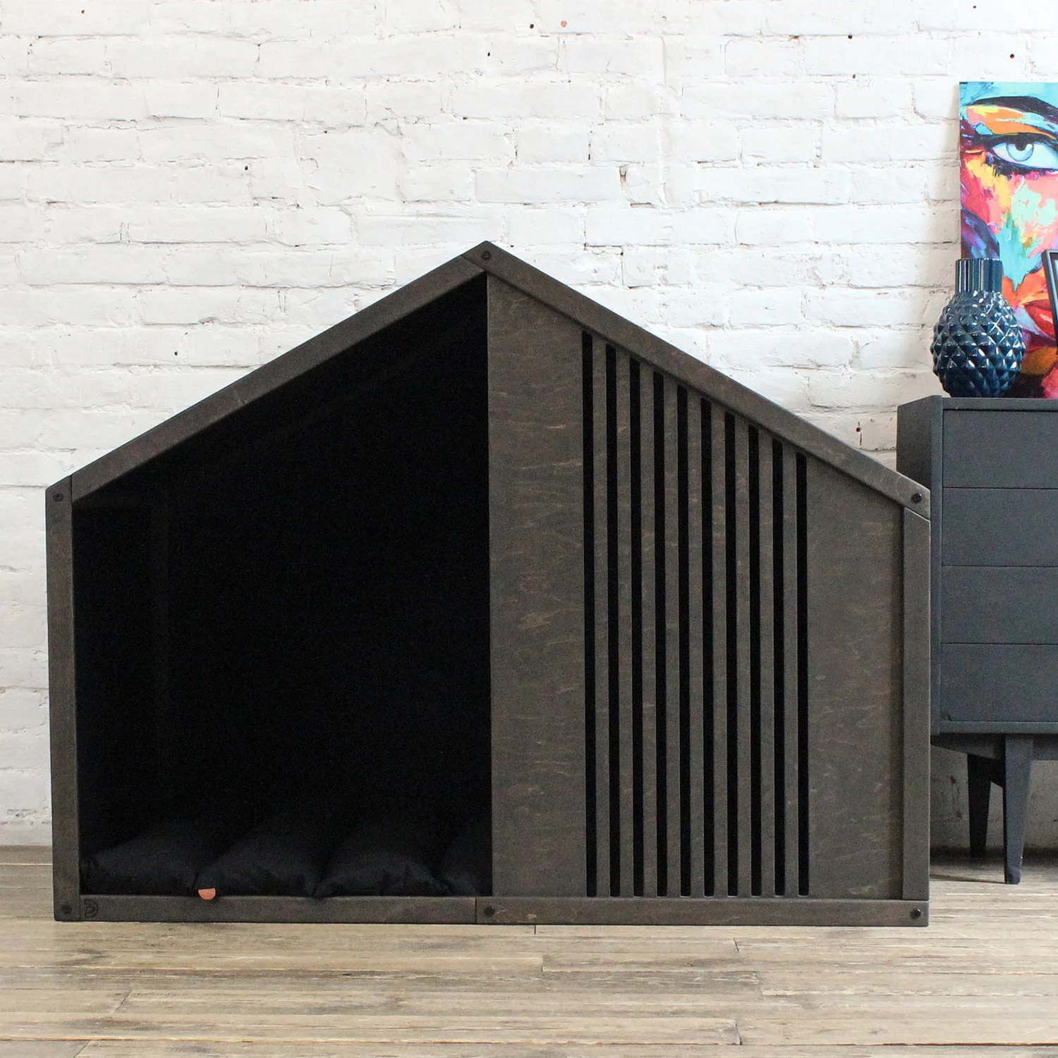 Customized Solid Wood Indoor Wooden Dog House Cheap Pet Dog Home Wood Dog House Bed