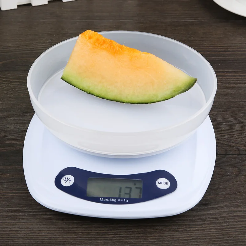 Household Electronic Digital Kitchen Food Weighing Scale With Removable Bowl For Cooking Baking