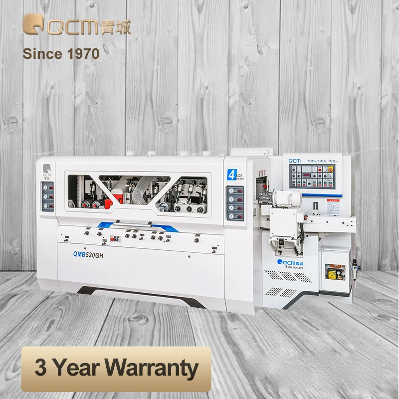 QCM High Quality  Four-side Moulder QMB520GH Surface Thicknessing Wood Planing Machine with 5 Head Spindle Sided Planer Table