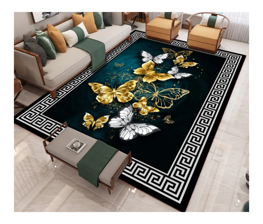 Wholesale 3d custom printed carpet for living room Modern New Design European Simple Colorful Crystal Velvet Corridor Carpet