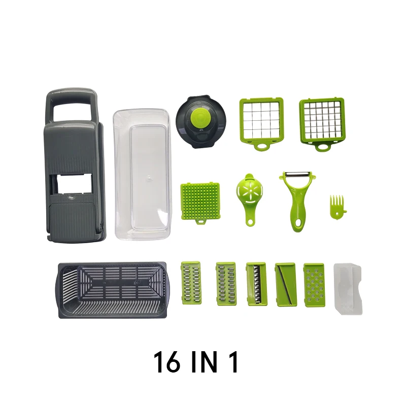 16 IN 1 Household kitchen multi-functional vegetable cutter Portable and easy to clean slicer Slicer Dicing grater