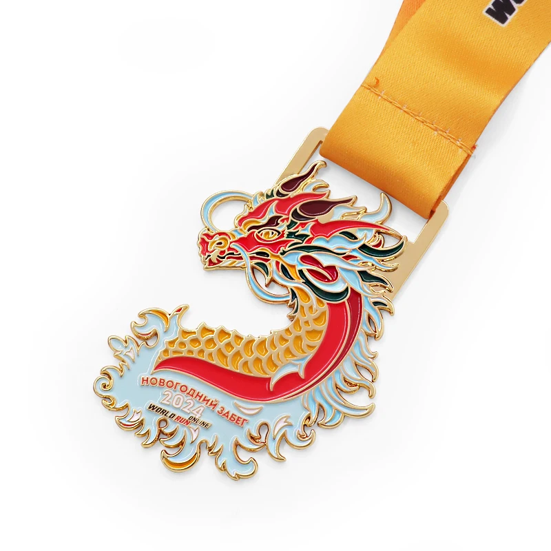 Custom souvenir engraved medals dragon zinc alloy award medals medallion metal dragon medal