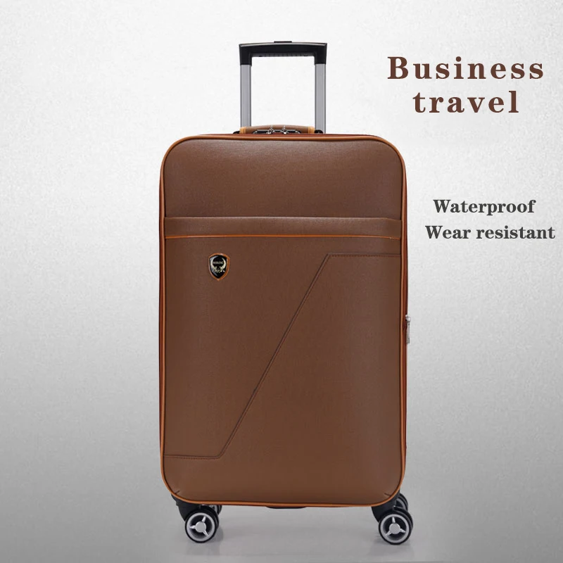Jiangxi factory wholesale luggage & travel bags light weight double zipper PU luggage bag travel 3 piece trolley set