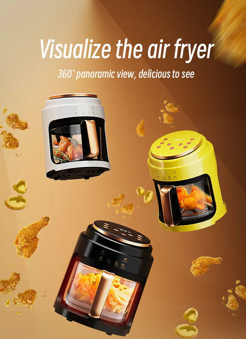 Factory Price High Quality Visual 4L Capacity 6 Menu Electric Air Fryer For Home Use