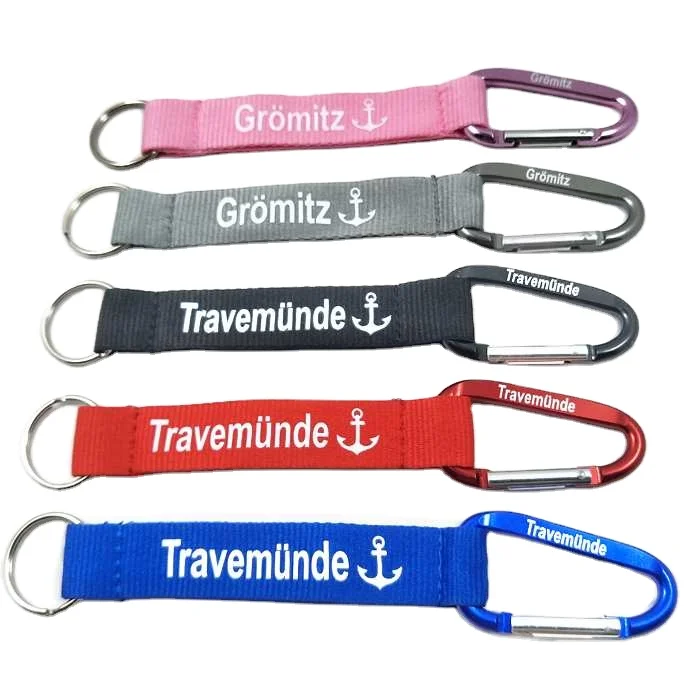 Imprinting logo polyester champion personalizad  key chain lanyard for sport activity climbing
