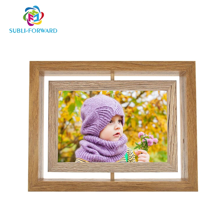 Factory Price Handmade Natural Sublimation Double Sided Wooden Picture Floating Photo Frame