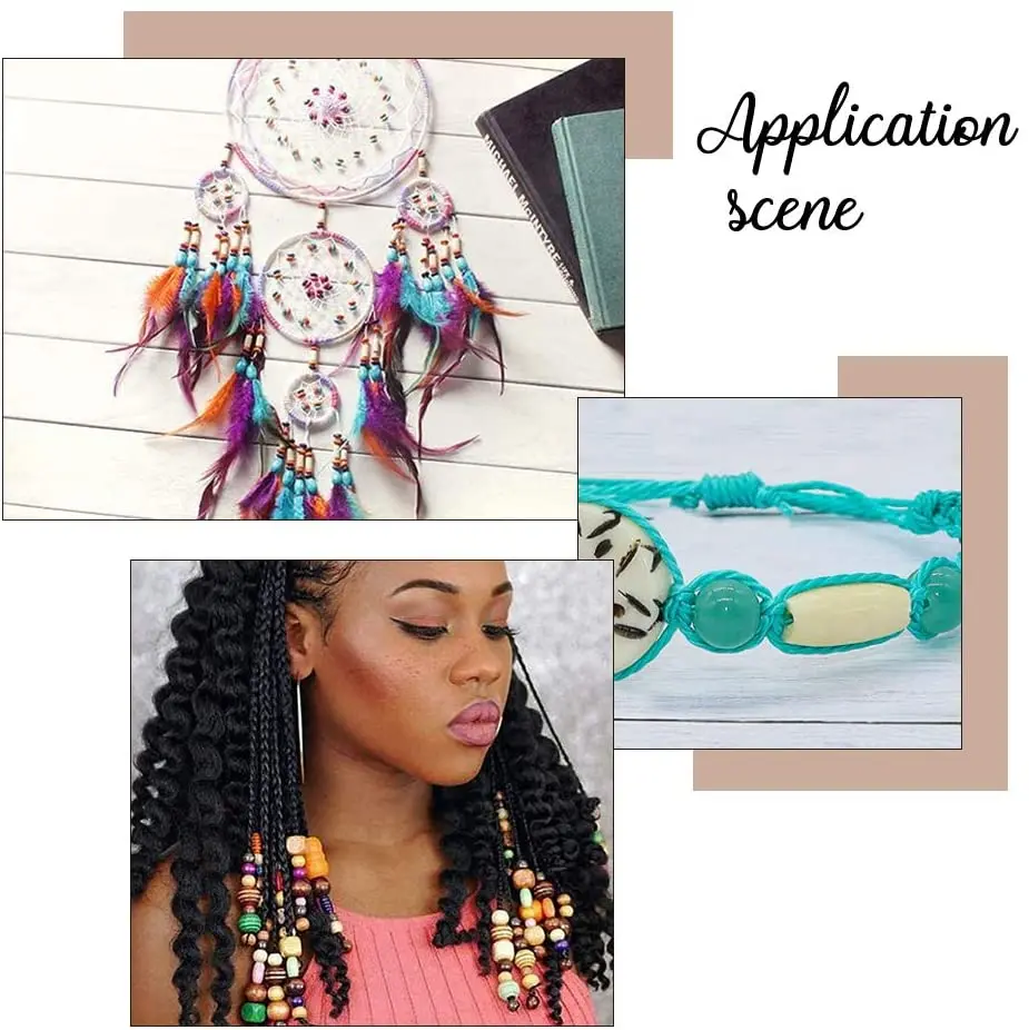 100g/bag Wholesale Loose Bead Pendant Colorful Wooden Oval Tube Beads for DIY Crafts