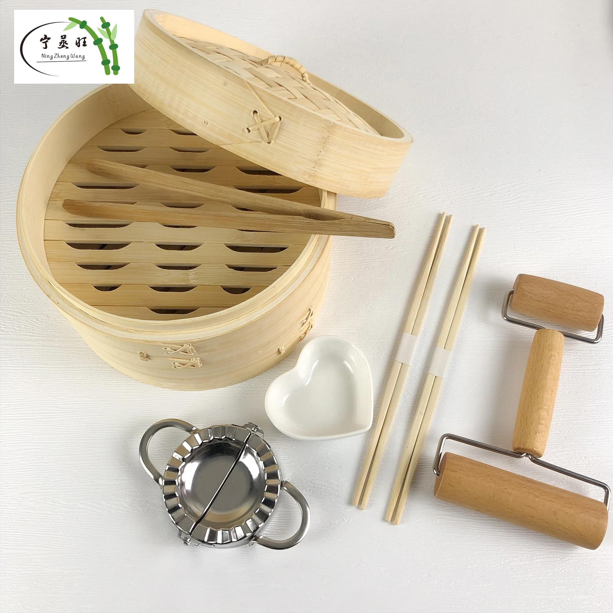 Amazon, лидер продаж, натуральный экологически чистый, ручной работы, 2 яруса, мини-тусклый бамбуковый Пароварка, набор, пароварки для еды