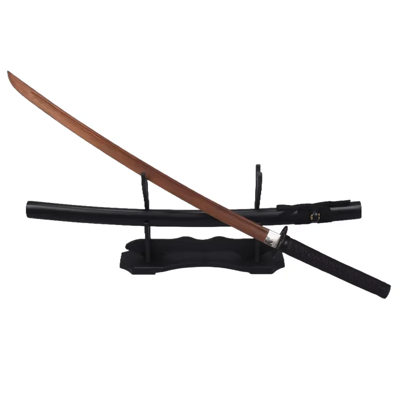 Handmade Real Wood Samurai Black Sword Rosewood Mulberry Ninja Practicing Role Play Toy Katana Swords For Cosplay Playing Boys