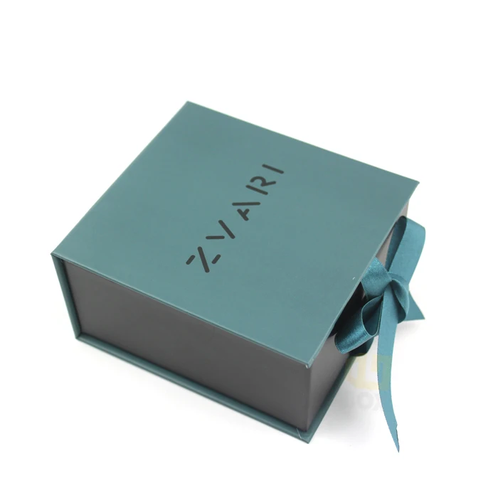 Custom Luxury Box Folding Magnet Closure Within Ribbon Cardboard Gift Box With Magnet Closure
