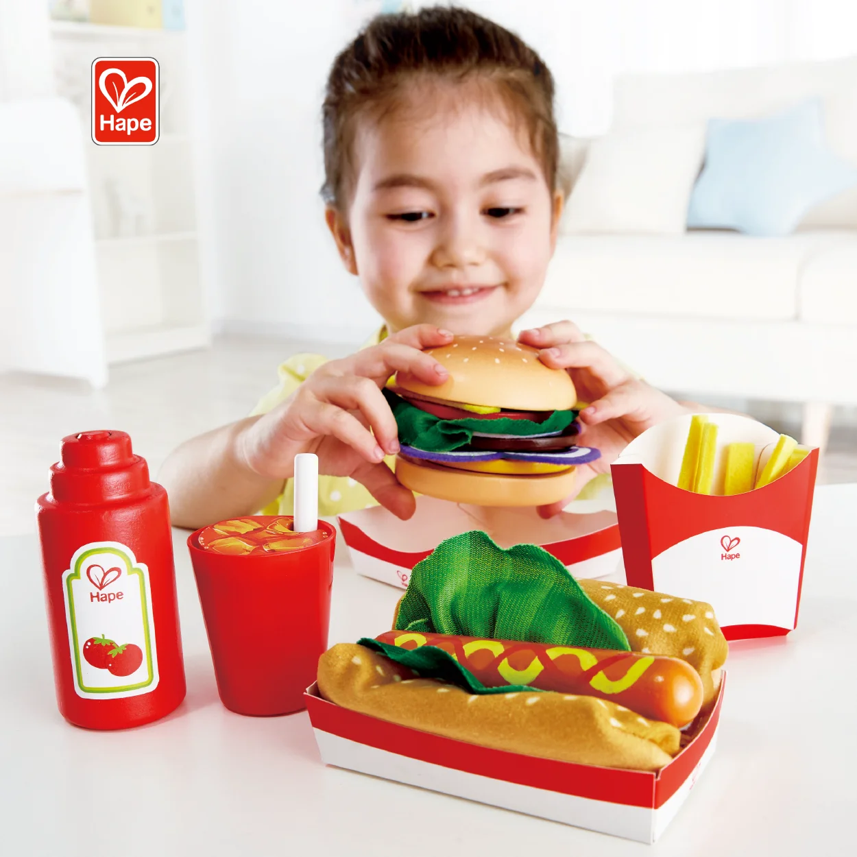 New Design Colorful Wooden Fast Food Toy Set for Kids
