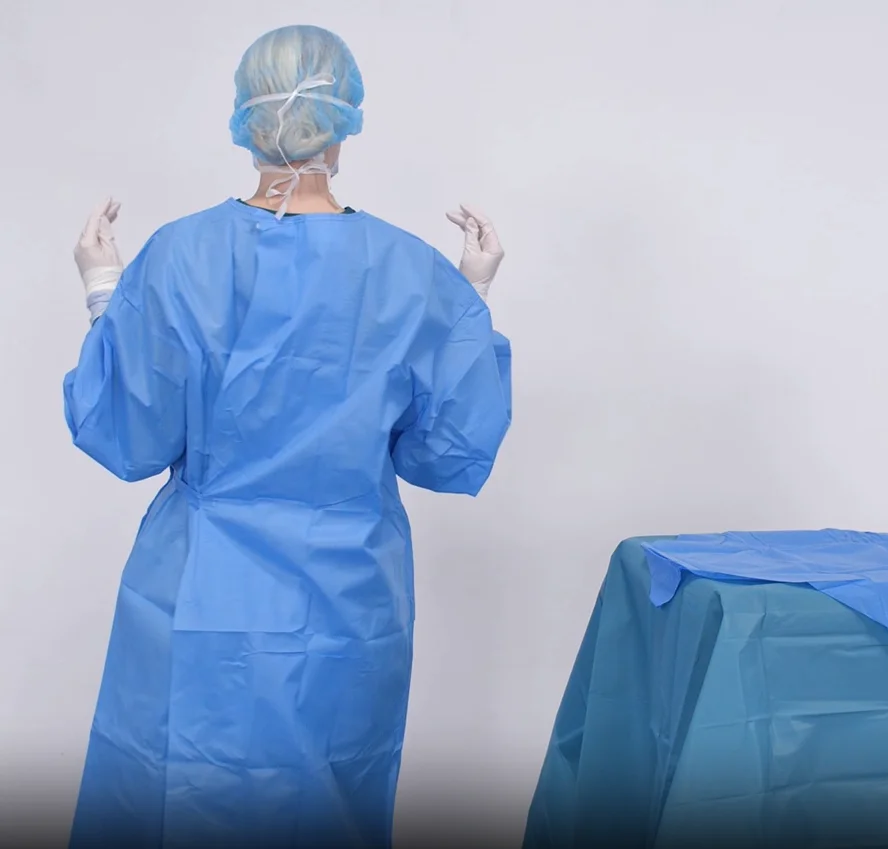 Factory Direct Supply Surgical Gown AAMI Level 3 Standard SMS Surgical Gown Size XXL