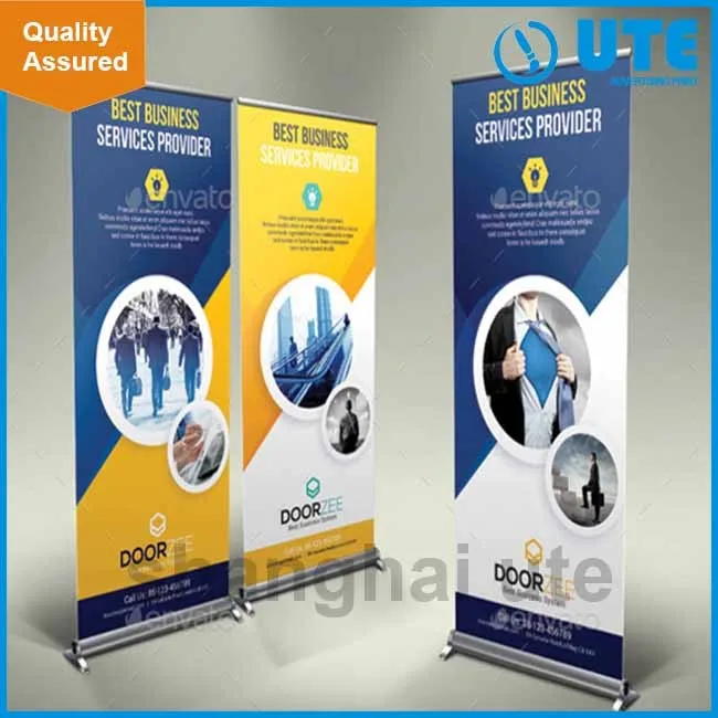 Custom Aluminum Roll Up Retractable Scrolling Pop up Stand Banner for Advertising Promotion Exhibition