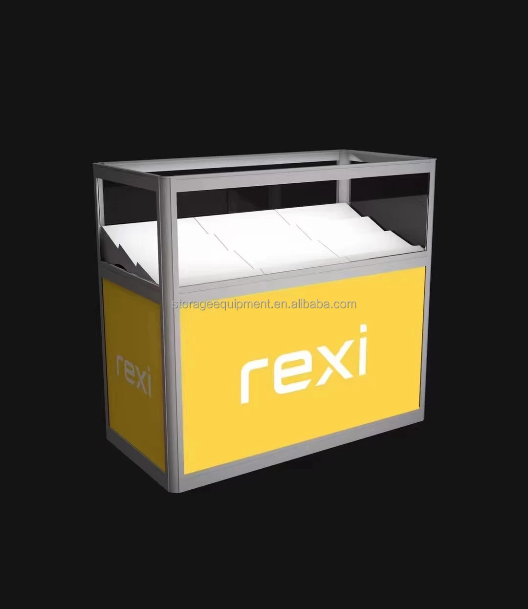 Foldable display showcase case,portable glass display cabinet for exhibition show