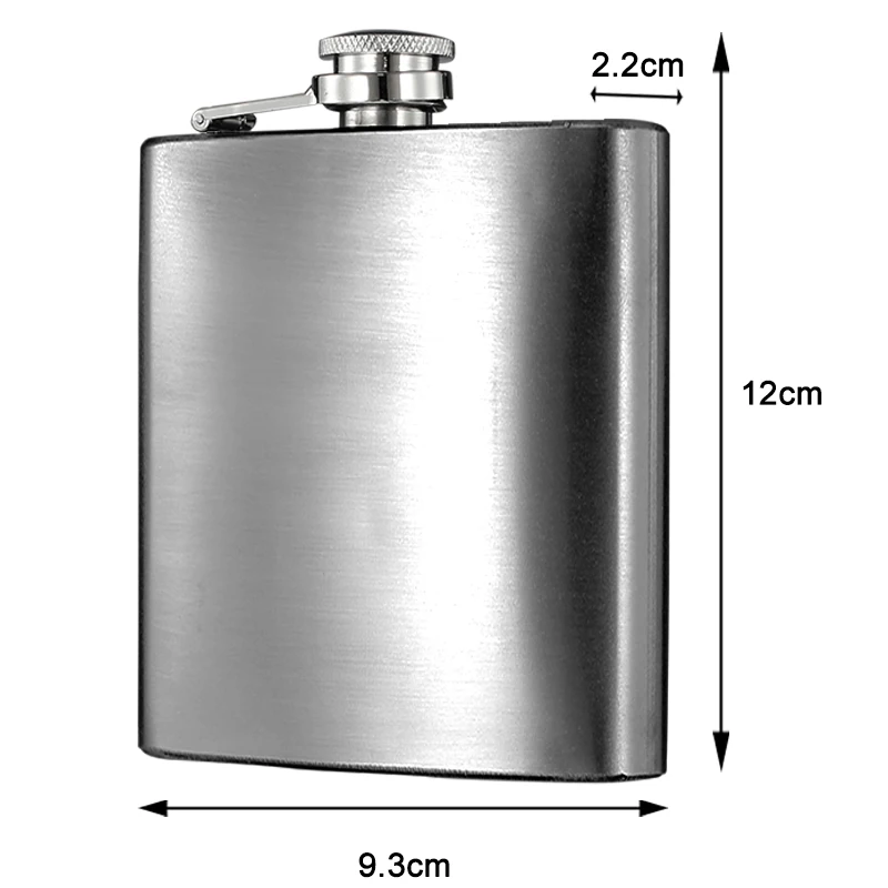 Wholesales 7oz Whiskey Pocket Titanium Thermo Hip Flask Set, Custom 7 oz Stainless Steel Metal Liquor Hip Flask