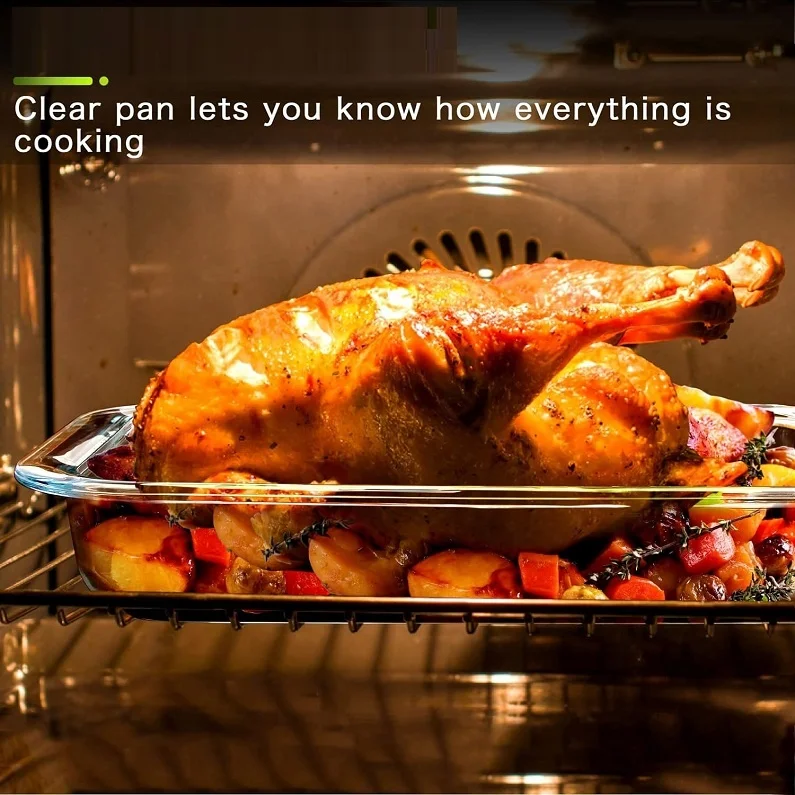 Clear Glass Baking Dish for Oven Glass Casserole Dish Rectangular Baking Pan Glass Oven Bakeware