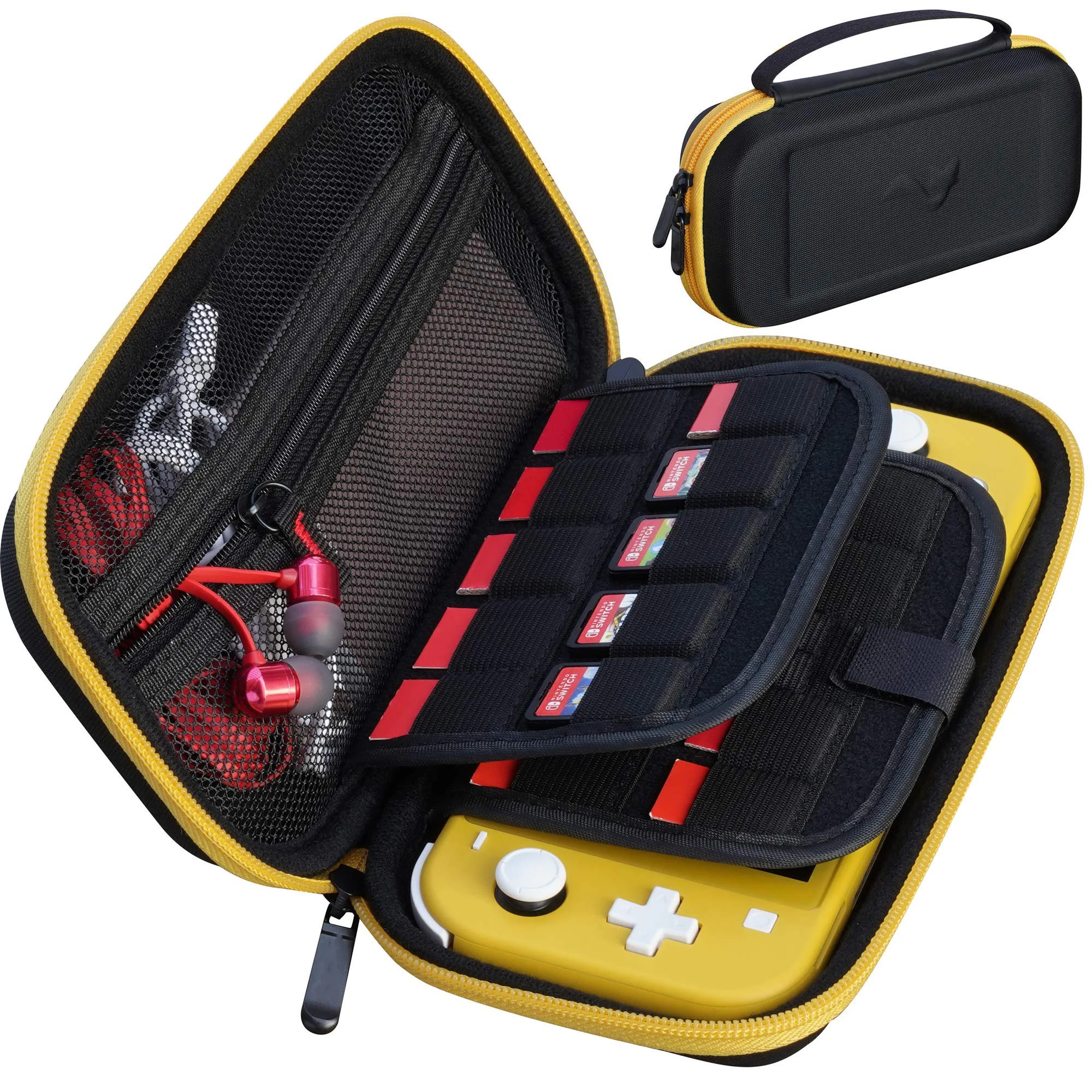 Brilliant Custom Slim Compact Eva Carrying Case for Switch Lite with 19 Game and 2 Micro SD Card Holders Switch Eva Storage Case