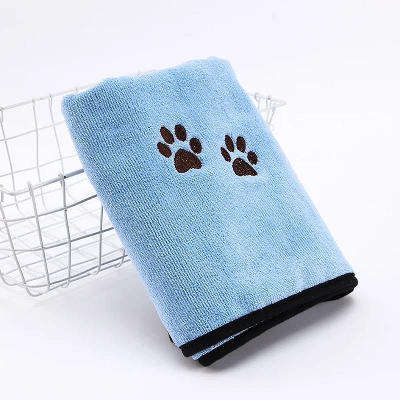 Factory Price Fiber Pet Towel Blue Pink Pet Water Absorption Bath Towel