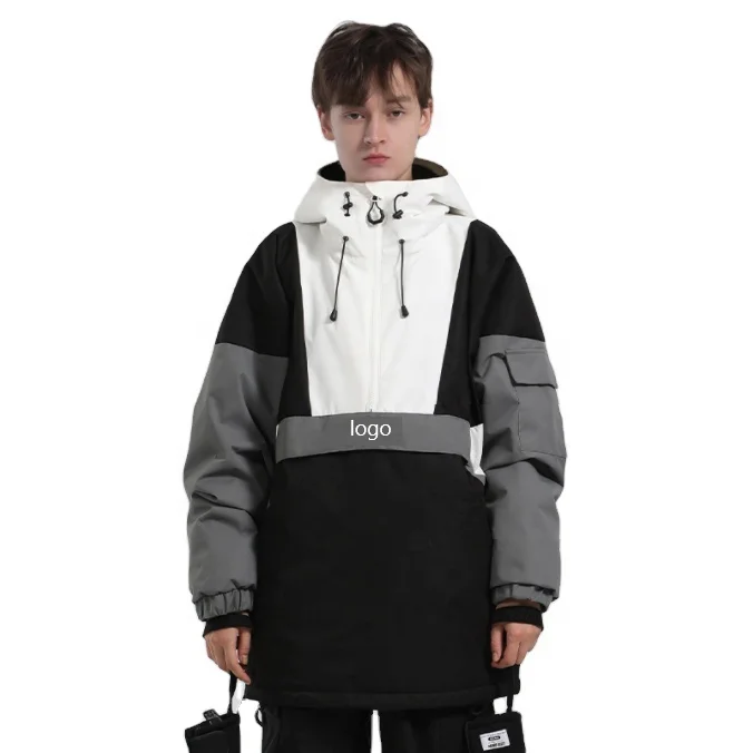 Custom Fashion Men Women Winter Windproof Waterproof Snowboard Ski Suit Snow Wear Jacket with Hoodie