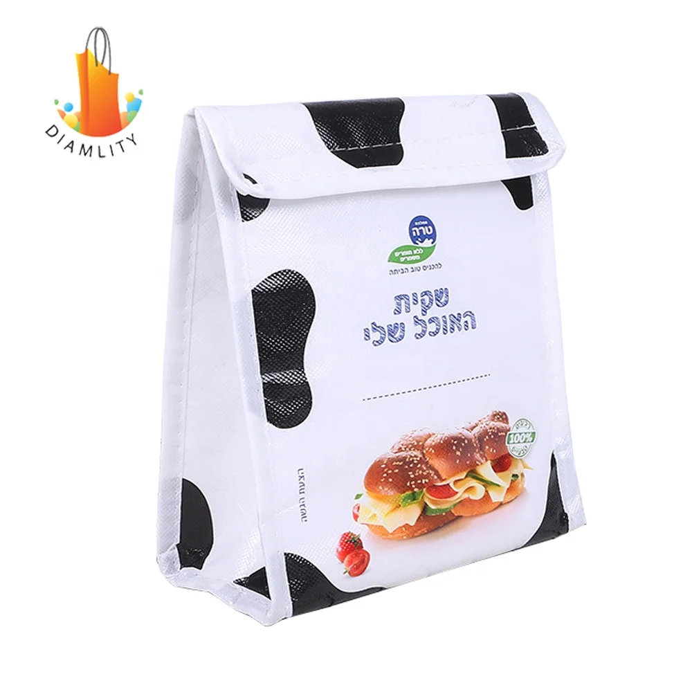 
Customized logo printed reusable folding pp non woven lunch insulated cooler bag for picnic 