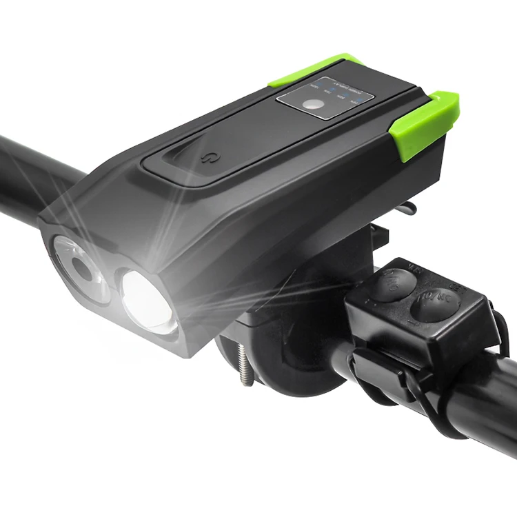 IPX5 Waterproof 4000mAh Smart USB Rechargeable 800 Lumen Double T6 Lamp Horn 6 Modes Cycle Flashlight Bike LED Headlight