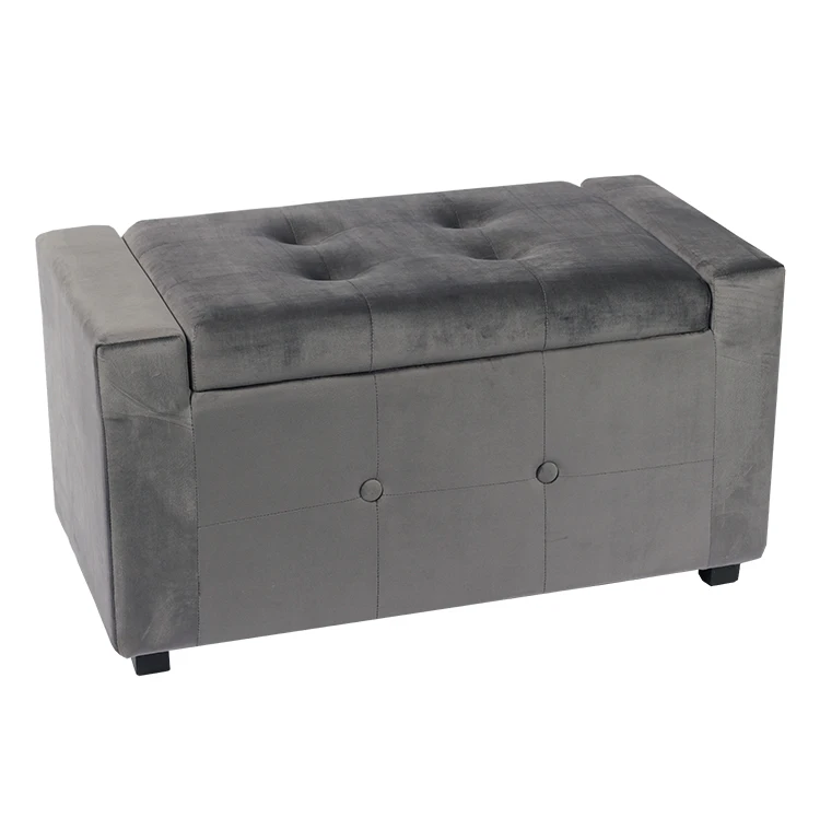Foldable Tufted Upholstered Flip Top Storage Bench | Foot Rest Stool/Seat | Multipurpose Stool with Cushion Seat Lid
