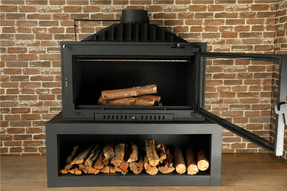 Современный декоративный дизайн, деревянный камин, домашний стальной камин, пламя