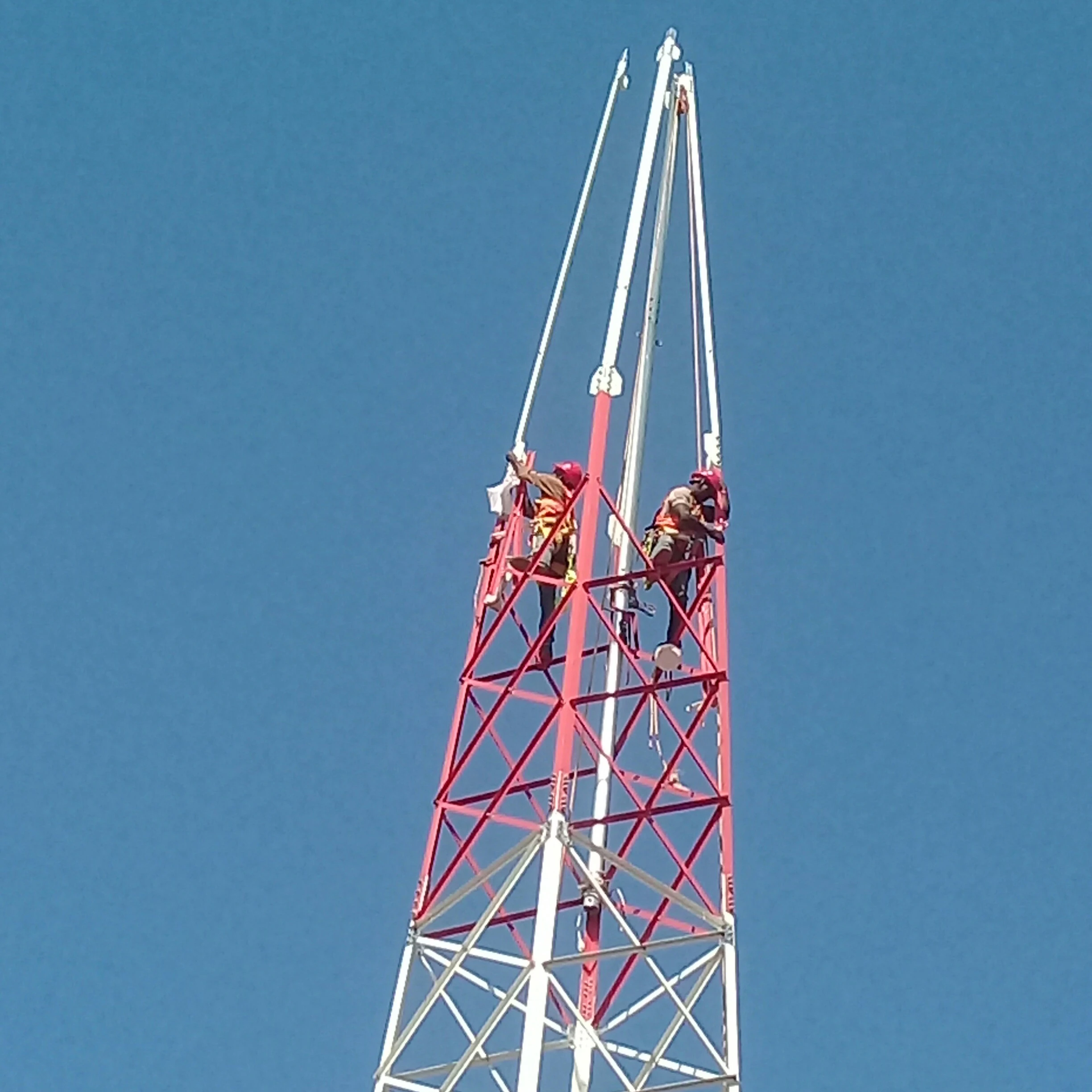 Telecommunication square angular galvanized  steel tower
