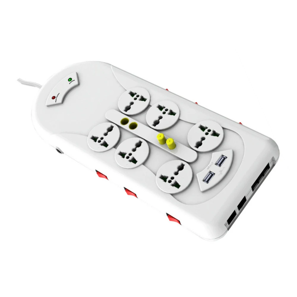 6 Outlet Surge Protector Power Strip with Television Power Board
