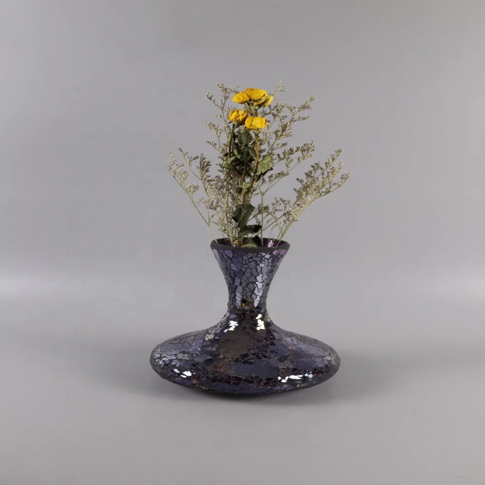 2022 new design glass mosaic vases home decor tall
