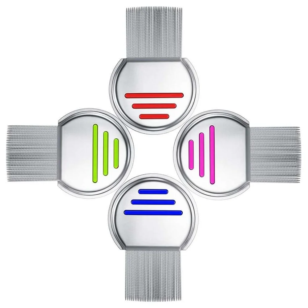 Прямая Продажа с фабрики, логотип, изготовленный на заказ, из нержавеющей стали, без гнида, головка-Терминатор, расческа для вшей с дизайном упаковки