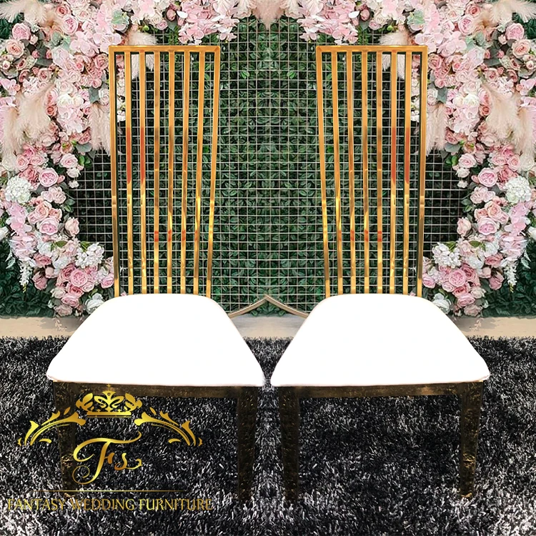 modern Pu Leather high back dining chair stainless steel