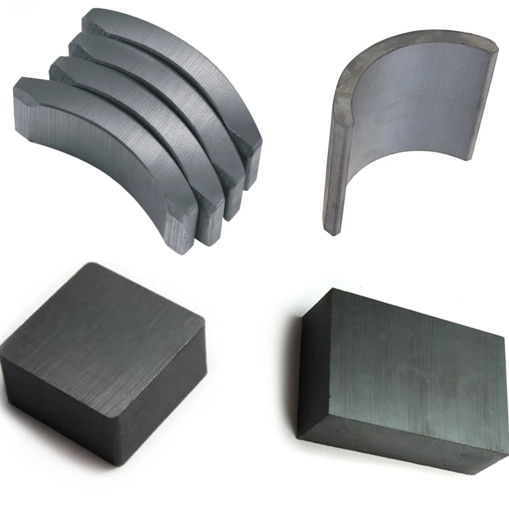 Arc, ring, block,squared, disc, cylinder shaped Ferrite Magnets for sale