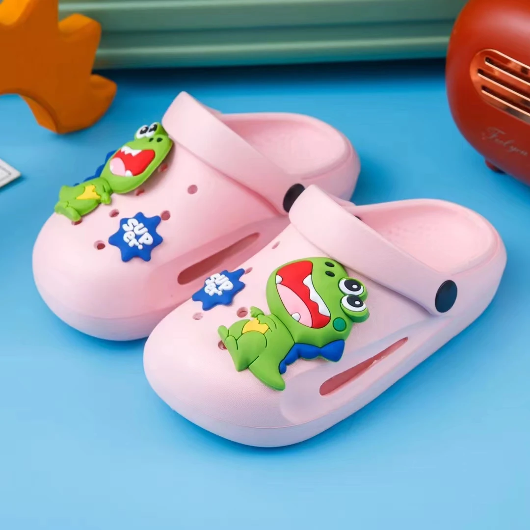 New Summer Non-Slip Dinosaur Beach Sandals Indoor Outdoor Kids Foam Shoes Boys Bath Slides SlippersEVA