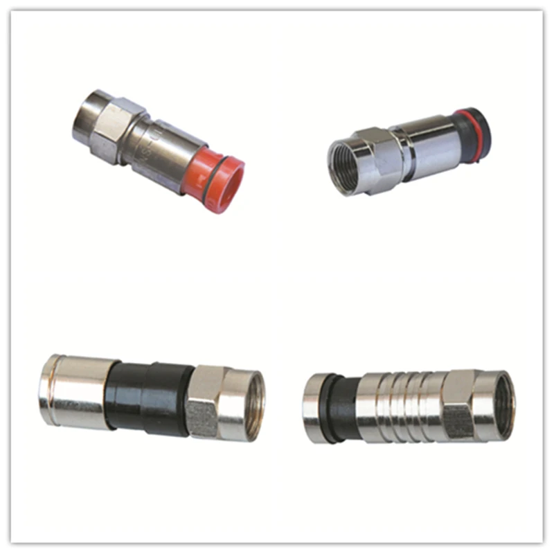 RG6 RG59 Coaxial Cable Connectors 75 Ohm  Compression Connector F type coaxial connector