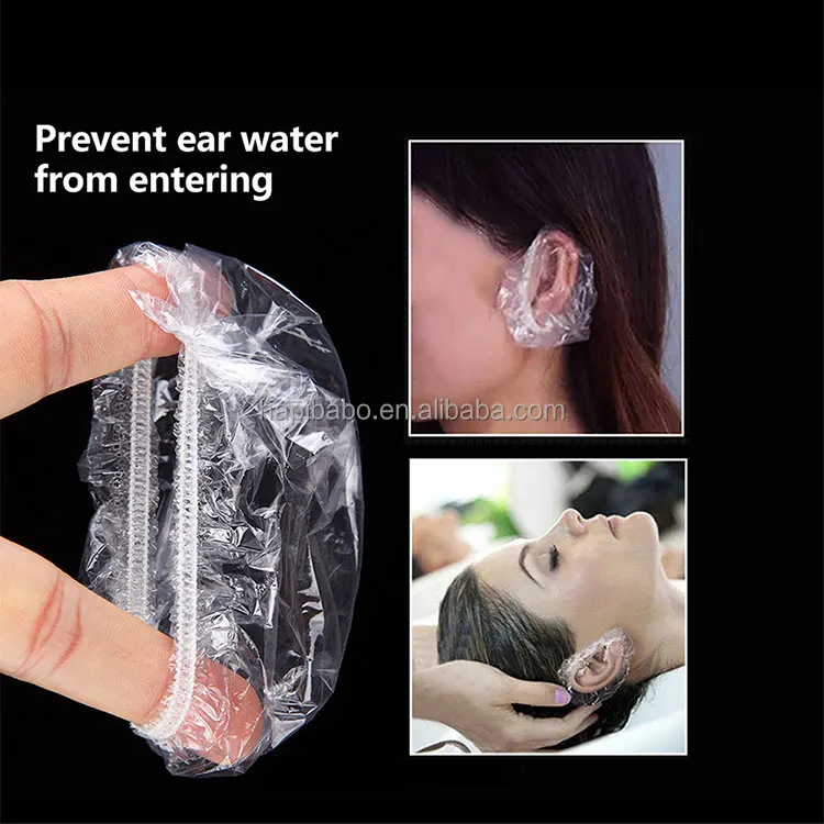 Disposable Plastic Ear Protector Cover Salon Hairdressing Dye Hair Tint Ear Shower Cap