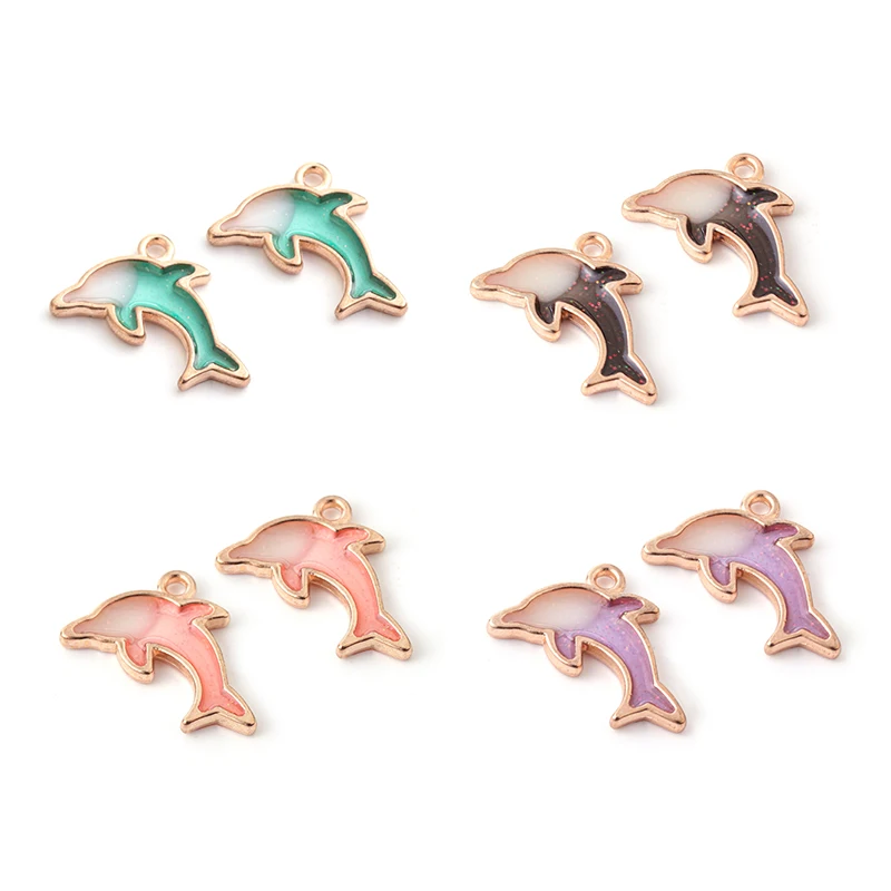 10 шт./лот женский милый Дельфин, подвеска в виде живого фонтана, подвеска для браслета «сделай сам», ожерелье, ремесло