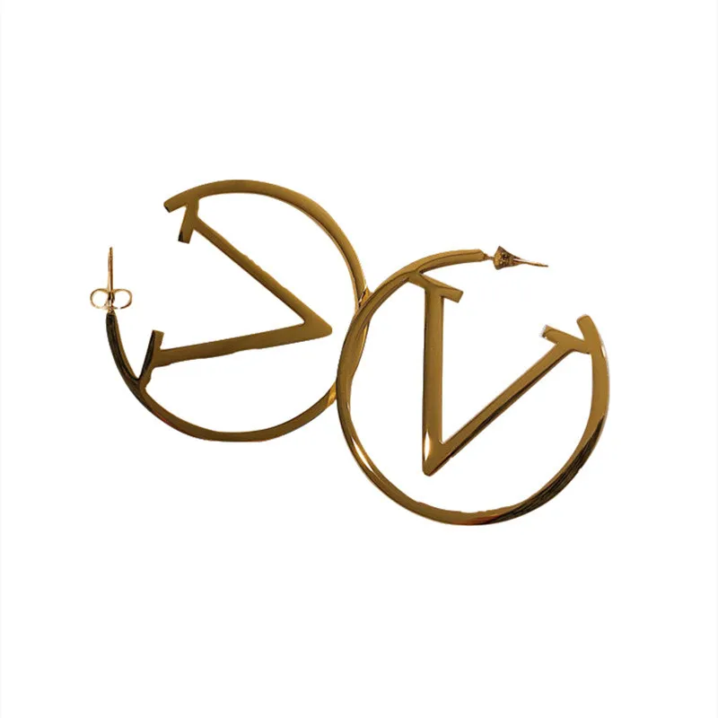 Fashion women jewelry stainless steel laser cutting earring 18k gold plated hoop earings circle earring women